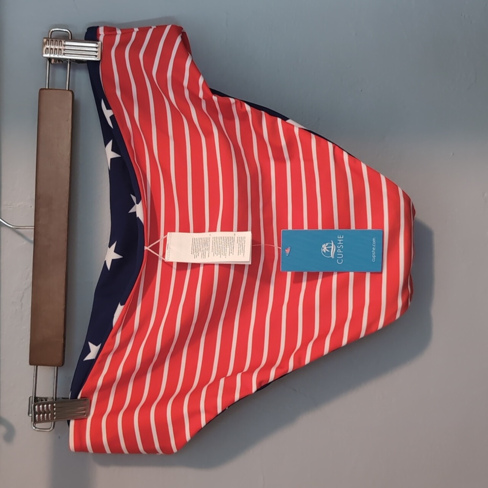 Cupshe American Flag Stars And Stripes Red, White And Blue Bikini Bottoms πΊπΈ - Picture 4 of 7